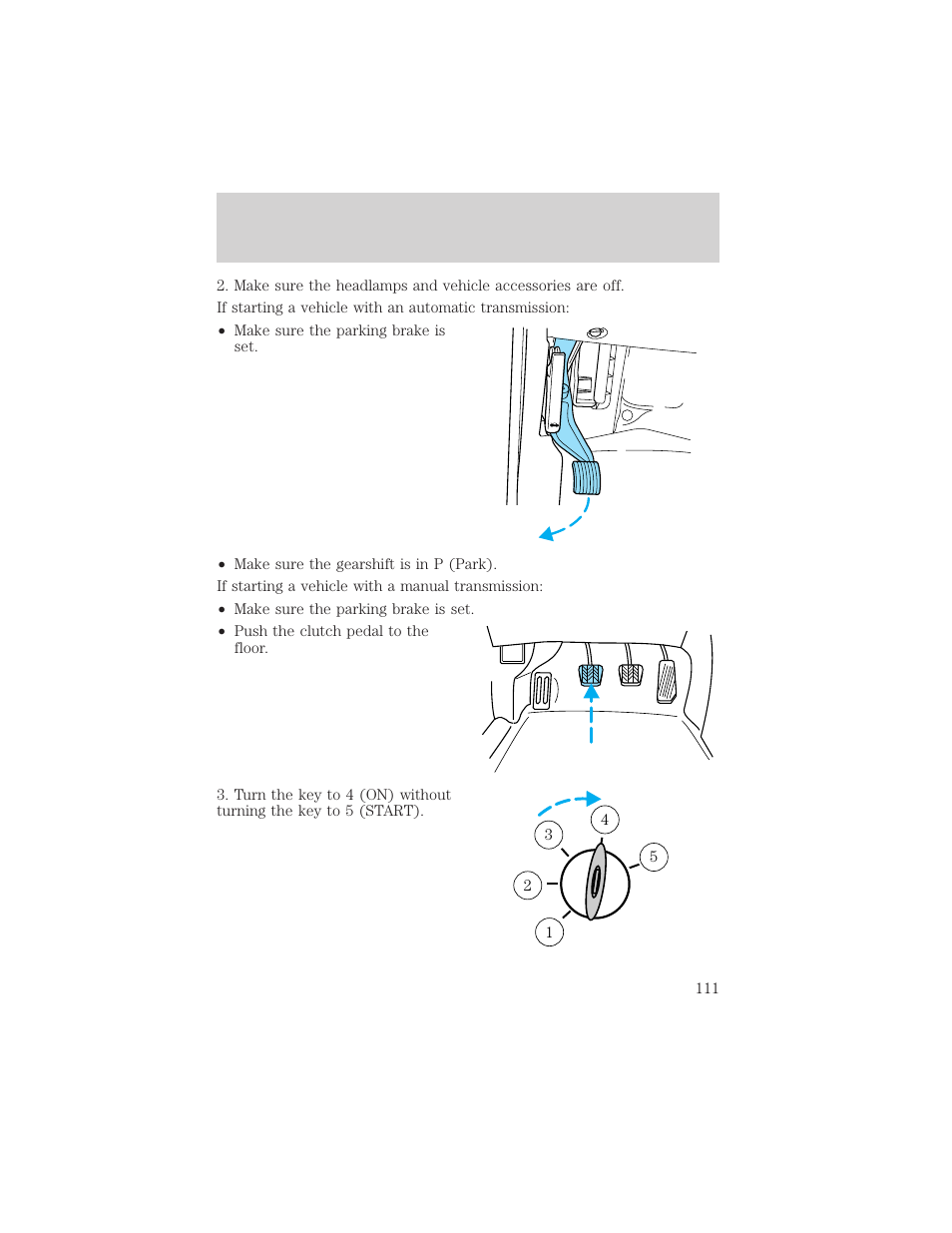Starting | FORD 1999 F-550 v.1 User Manual | Page 111 / 240