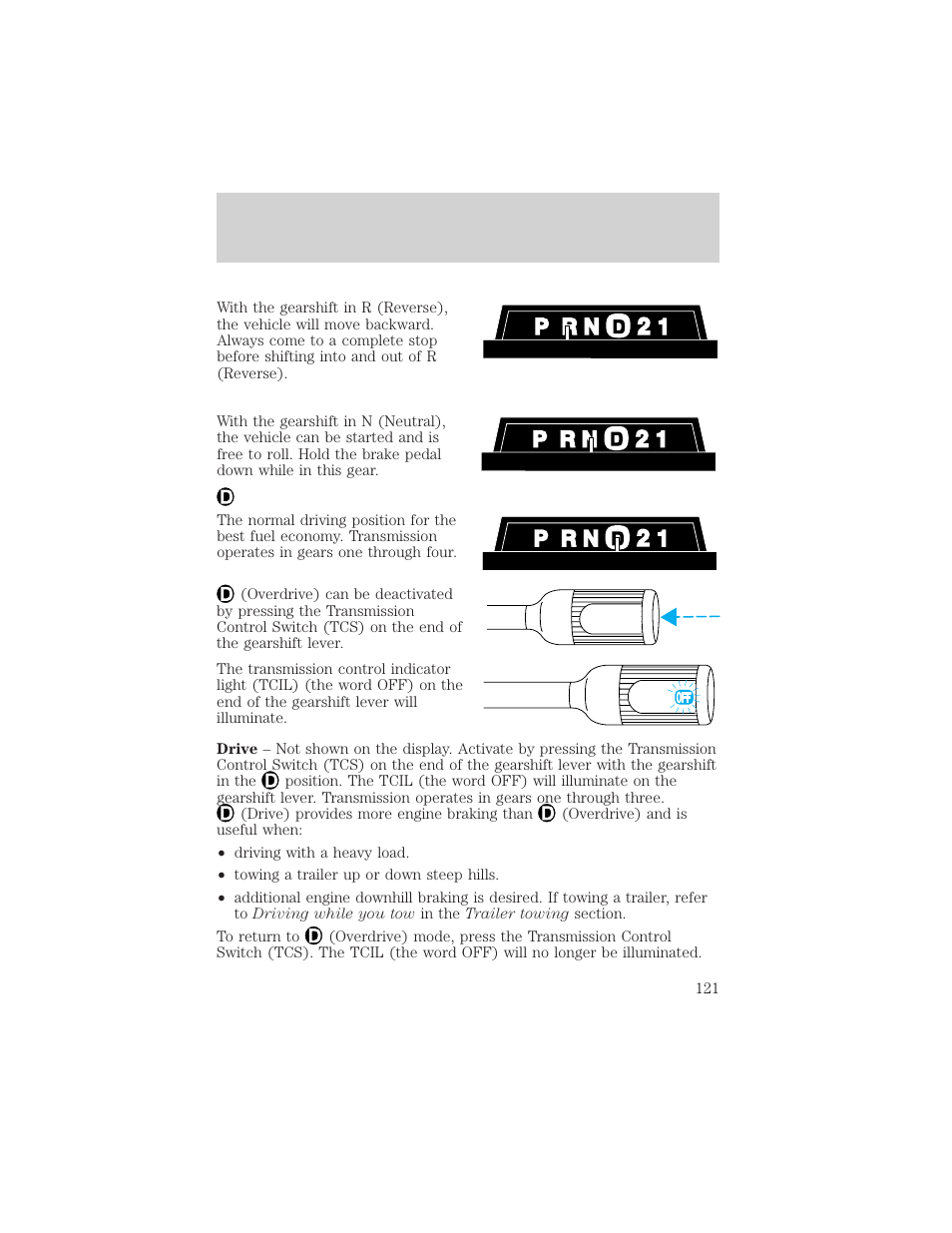 Driving | FORD 1999 F-550 v.1 User Manual | Page 121 / 240