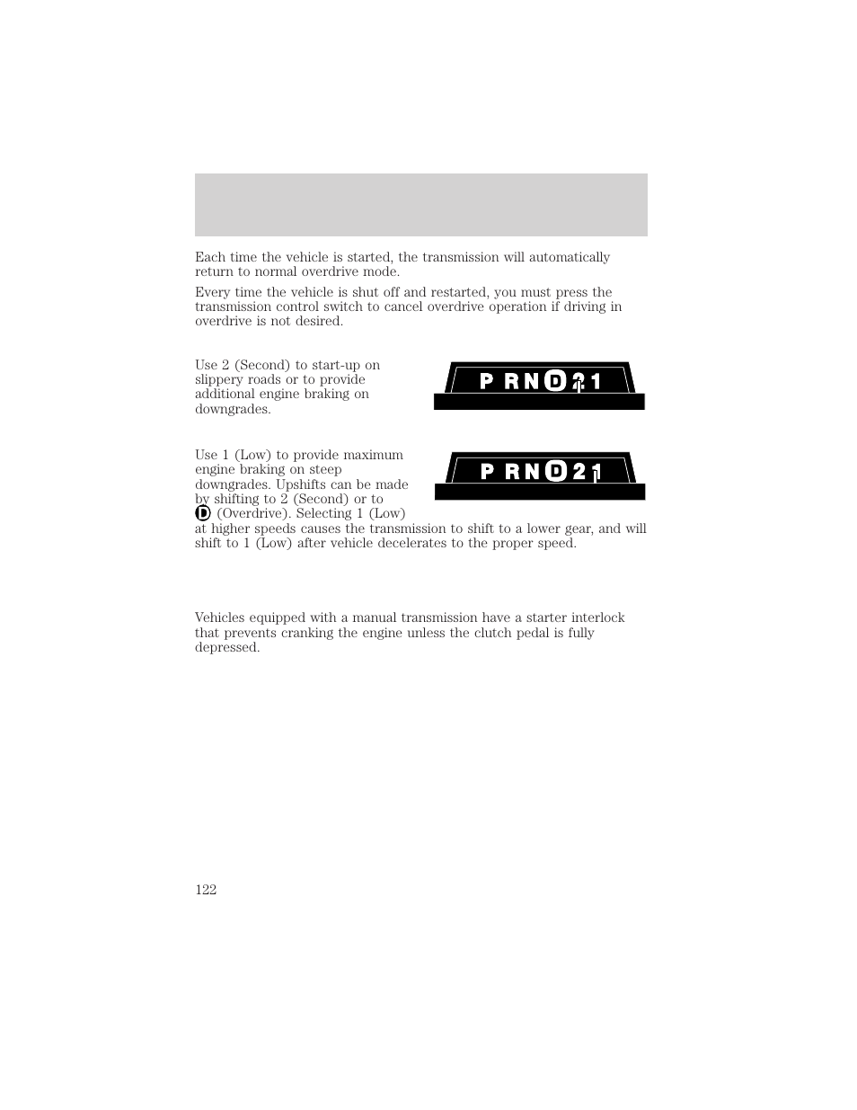 Driving | FORD 1999 F-550 v.1 User Manual | Page 122 / 240