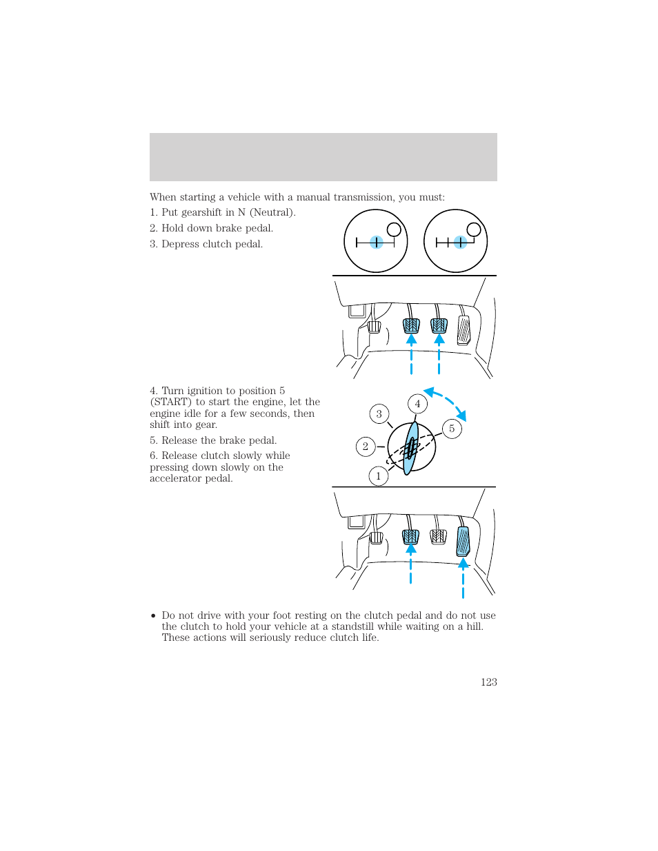 Driving | FORD 1999 F-550 v.1 User Manual | Page 123 / 240