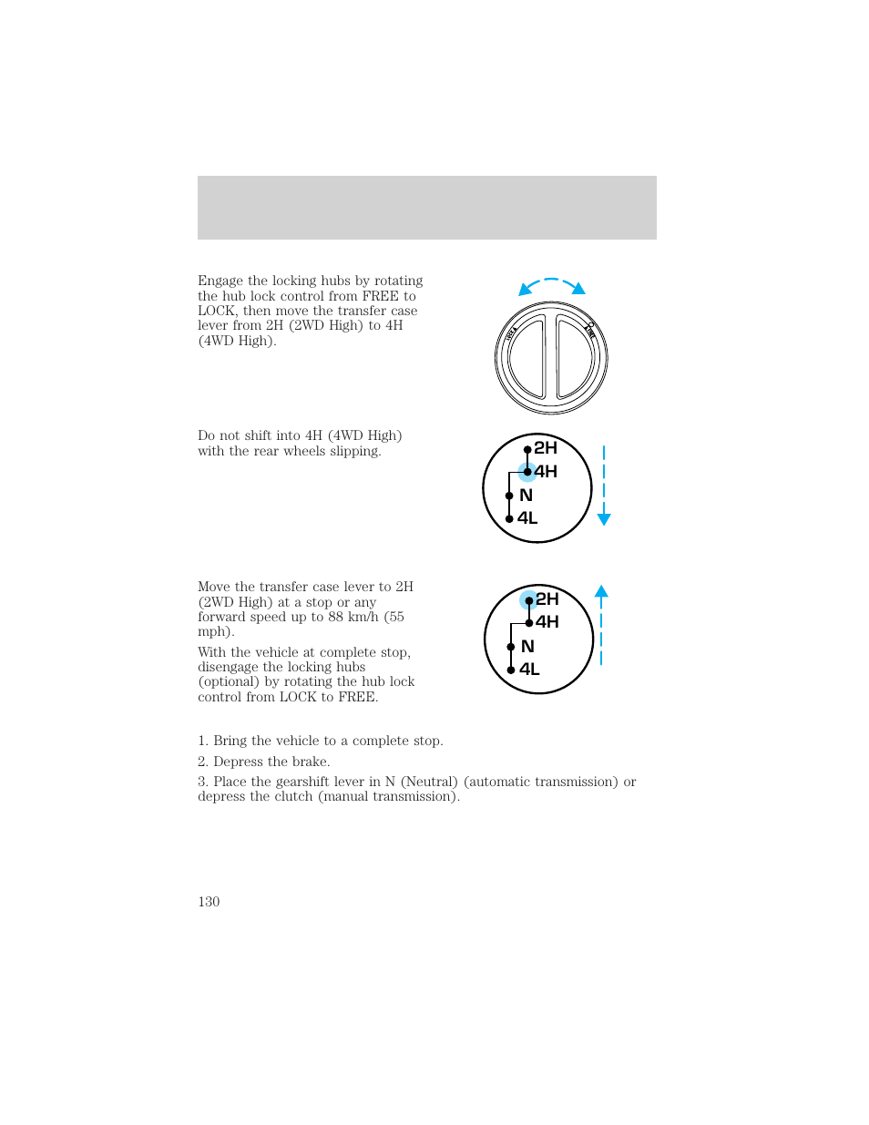 Driving | FORD 1999 F-550 v.1 User Manual | Page 130 / 240