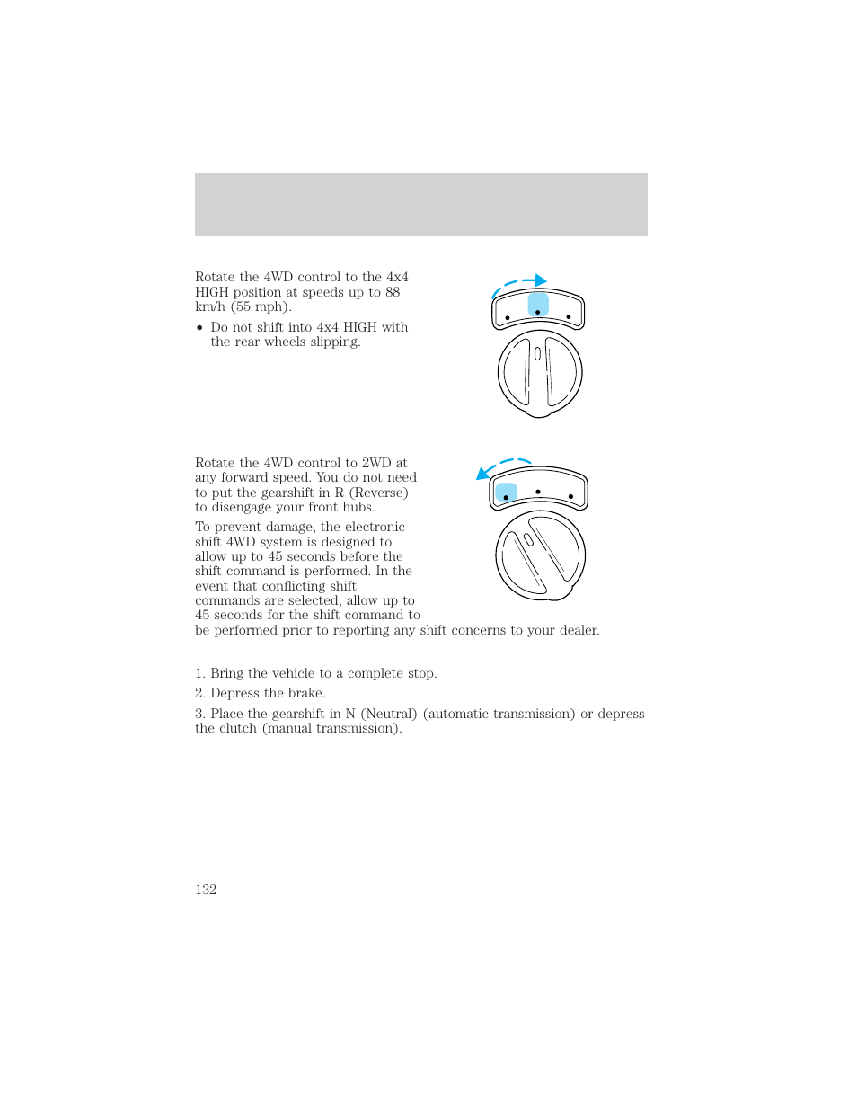 Driving | FORD 1999 F-550 v.1 User Manual | Page 132 / 240