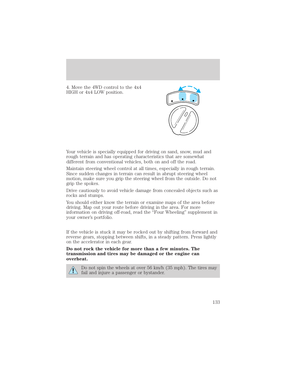 Driving | FORD 1999 F-550 v.1 User Manual | Page 133 / 240