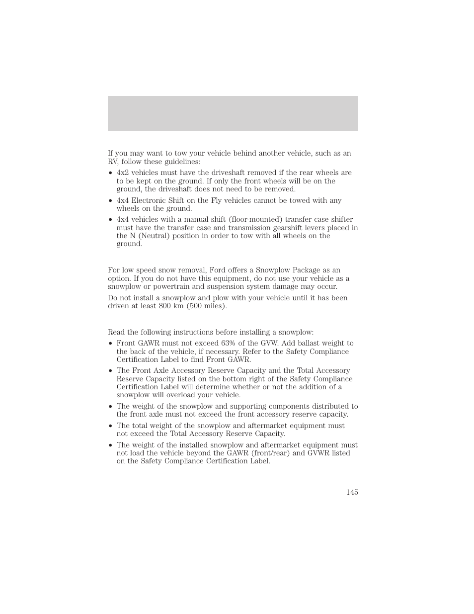 Driving | FORD 1999 F-550 v.1 User Manual | Page 145 / 240