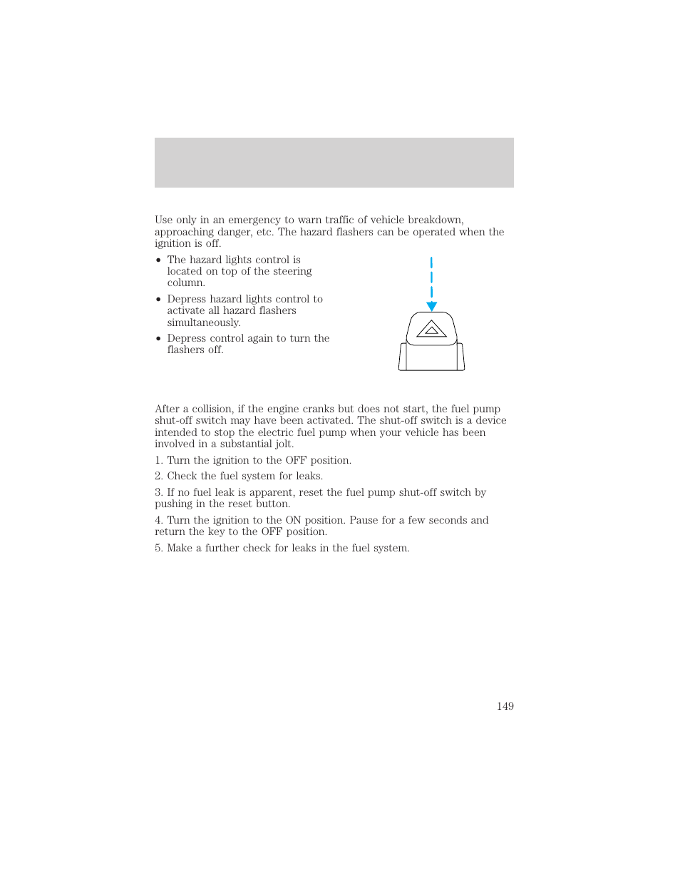 Roadside emergencies | FORD 1999 F-550 v.1 User Manual | Page 149 / 240