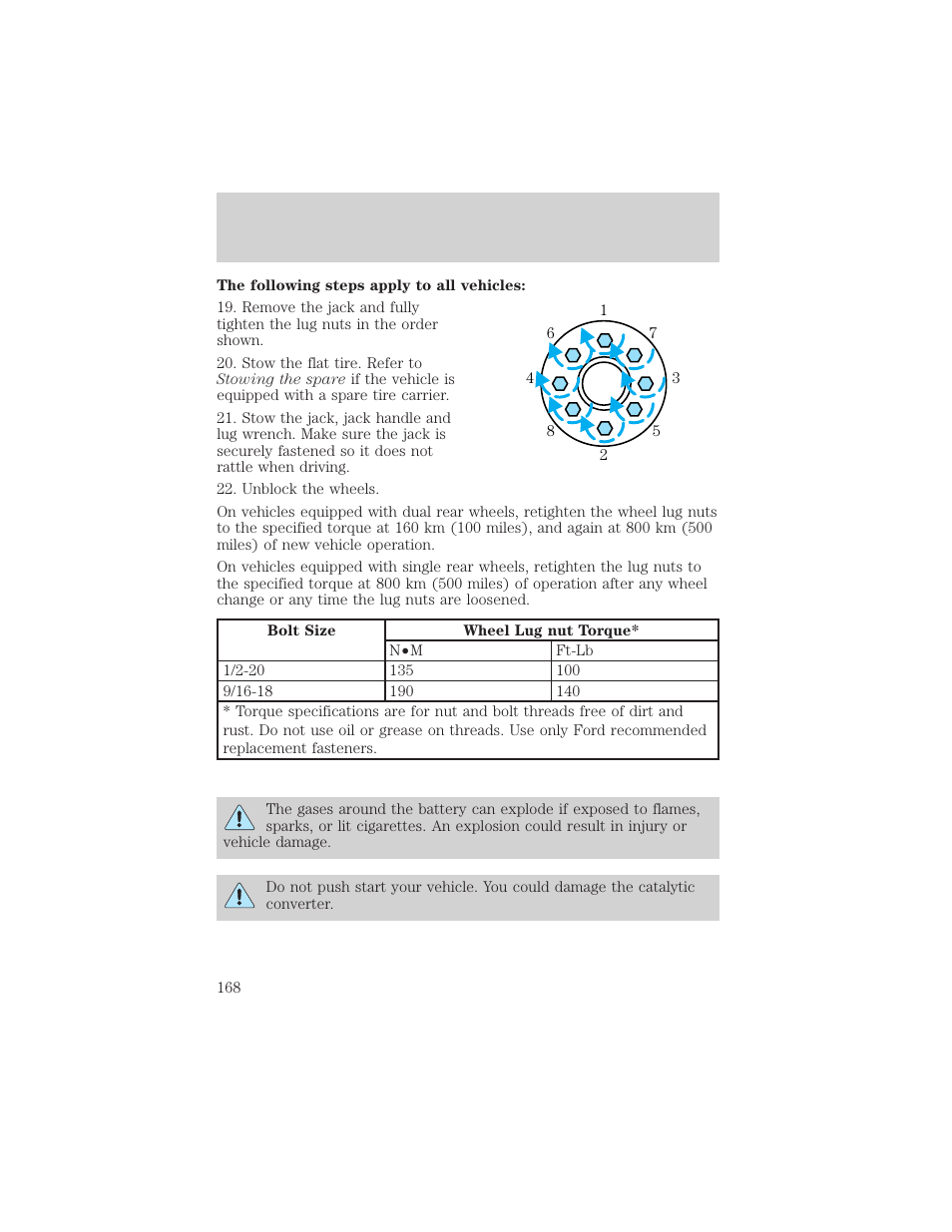 Roadside emergencies | FORD 1999 F-550 v.1 User Manual | Page 168 / 240