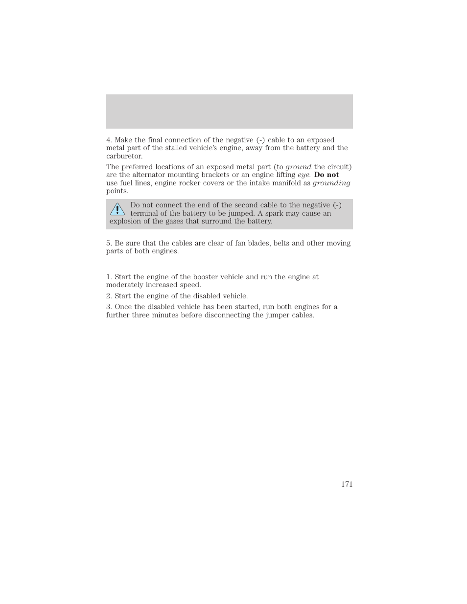 Roadside emergencies | FORD 1999 F-550 v.1 User Manual | Page 171 / 240