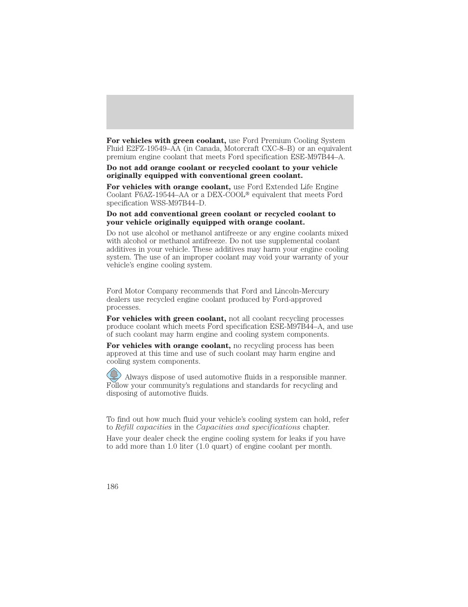 Maintenance and care | FORD 1999 F-550 v.1 User Manual | Page 186 / 240