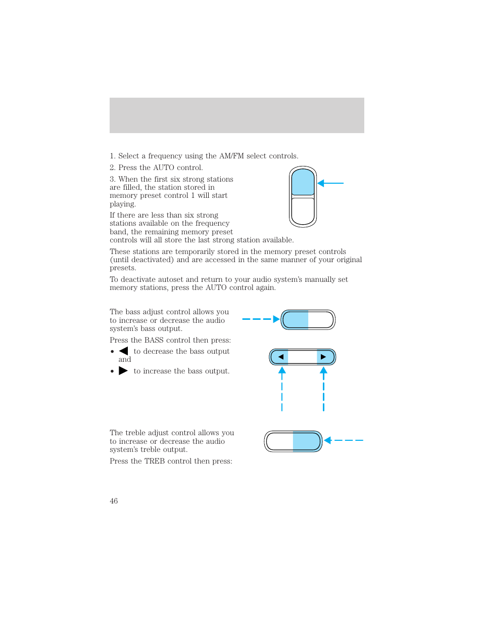 Auto clk, Controls and features | FORD 1999 F-550 v.1 User Manual | Page 46 / 240