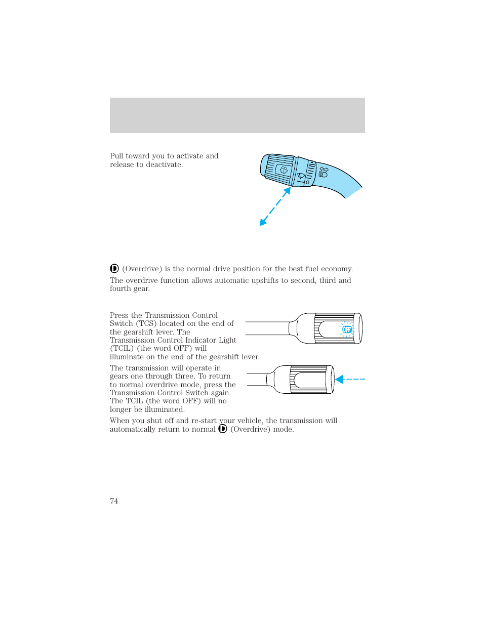 Controls and features | FORD 1999 F-550 v.1 User Manual | Page 74 / 240