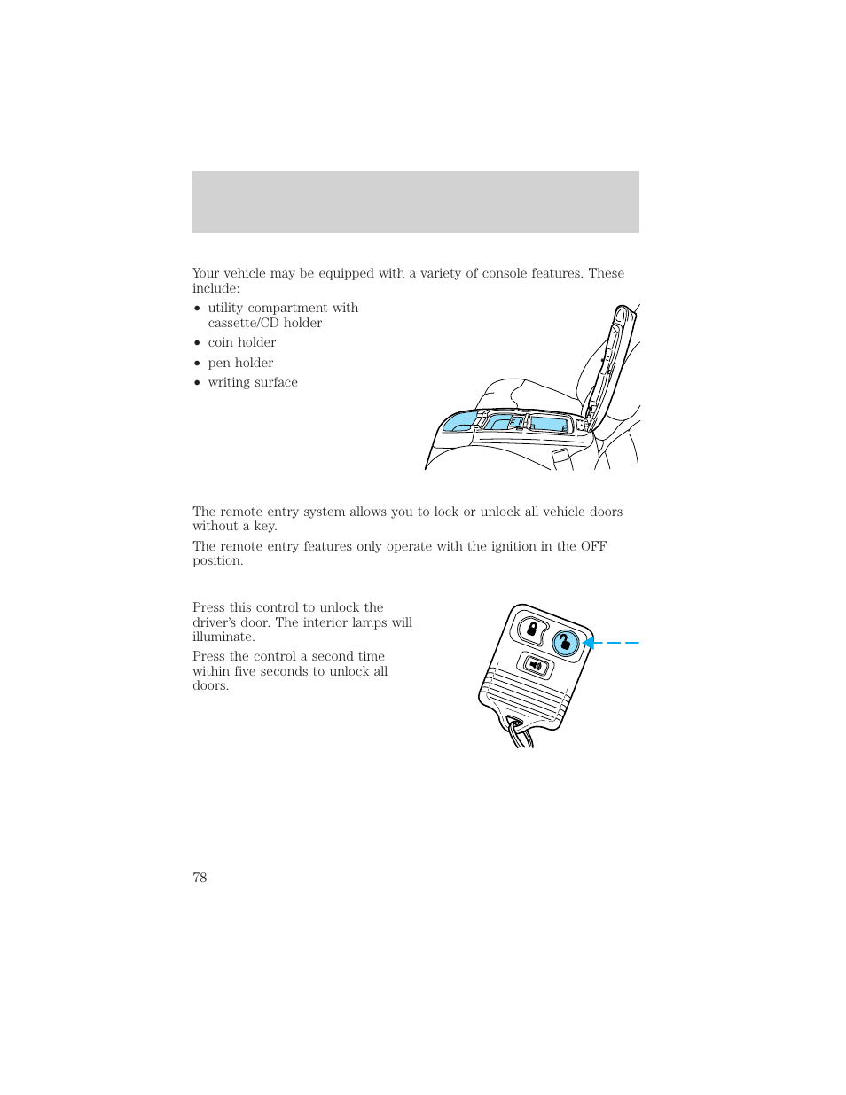 Controls and features | FORD 1999 F-550 v.1 User Manual | Page 78 / 240