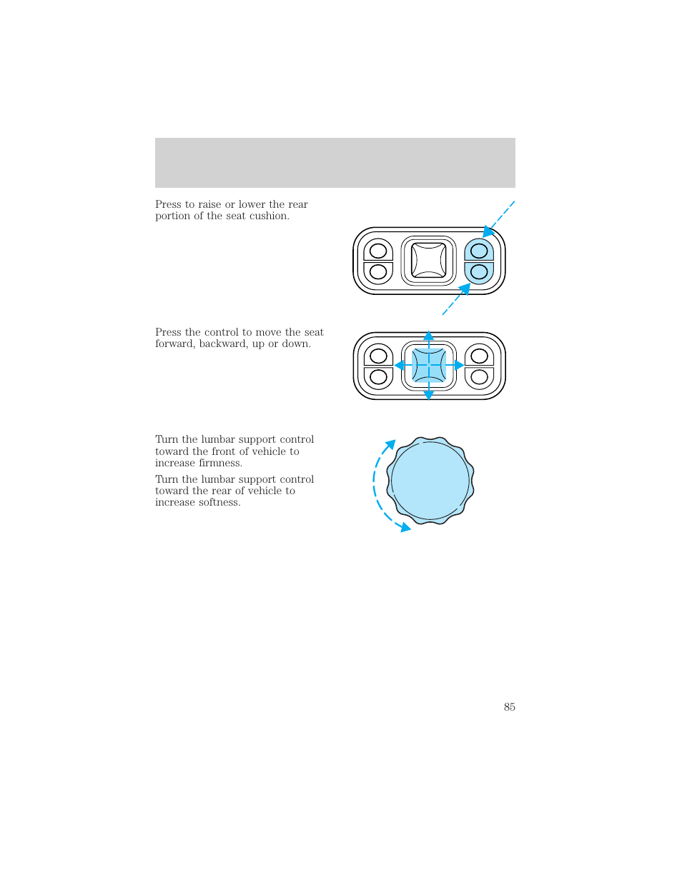 Seating and safety restraints | FORD 1999 F-550 v.1 User Manual | Page 85 / 240