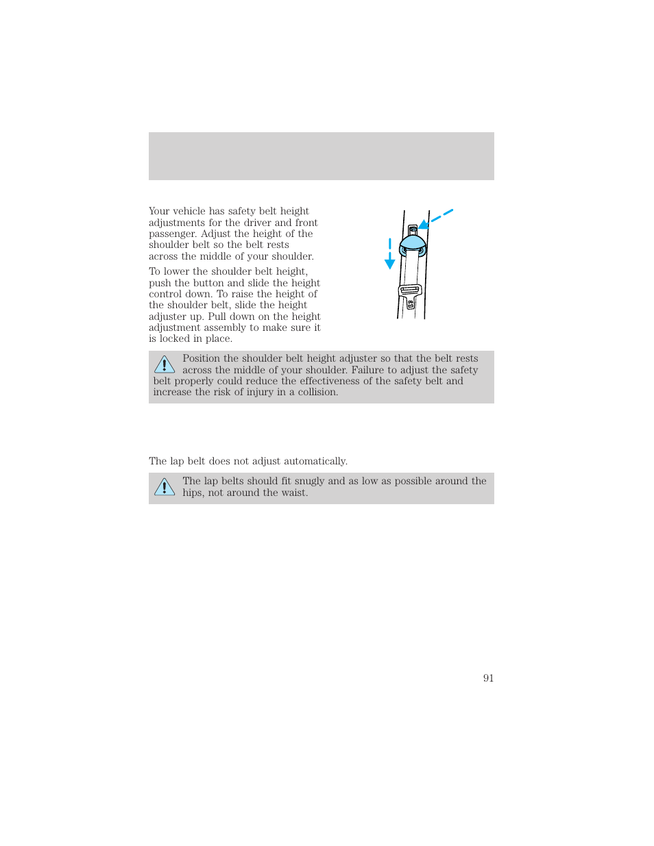 Seating and safety restraints | FORD 1999 F-550 v.1 User Manual | Page 91 / 240