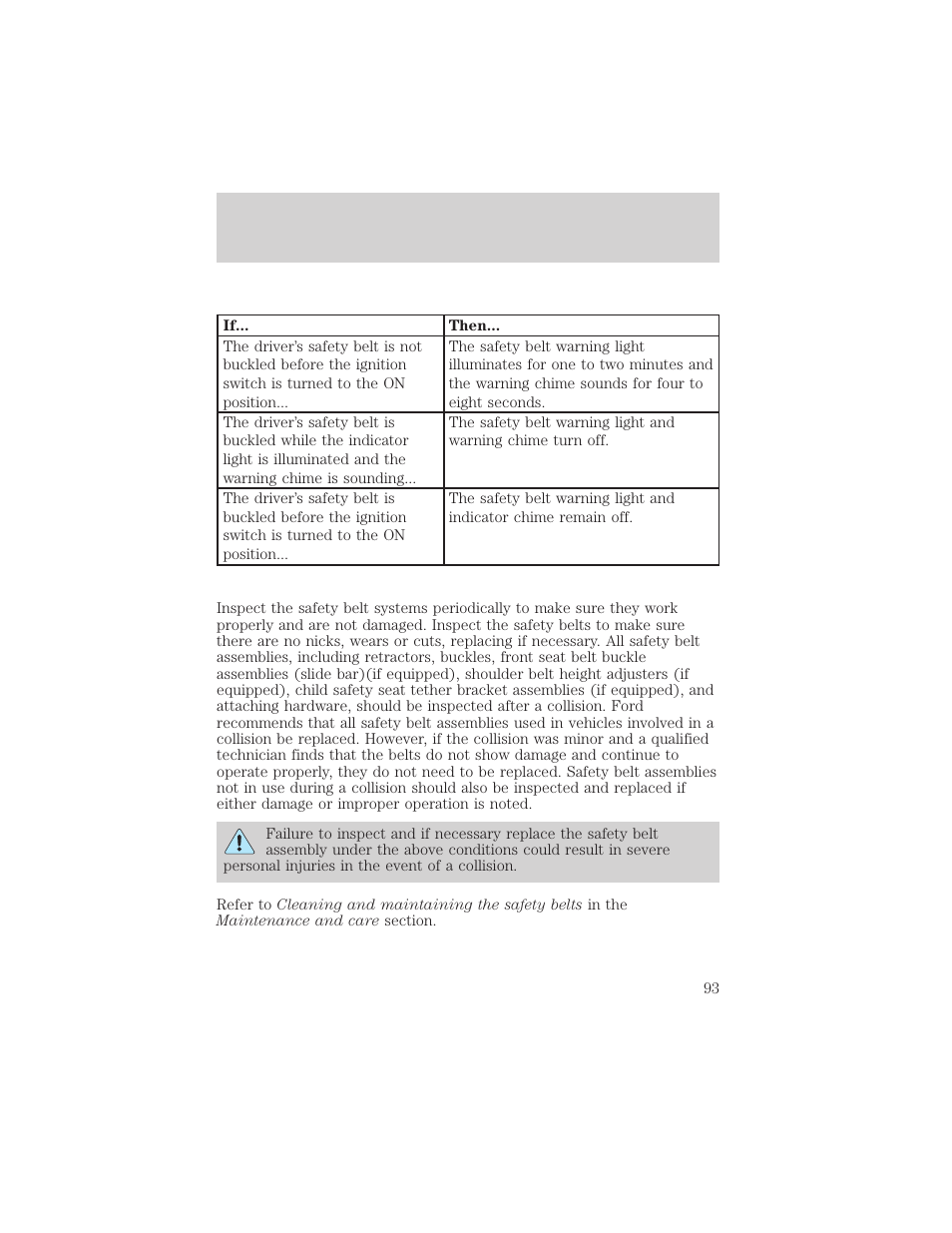 Seating and safety restraints | FORD 1999 F-550 v.1 User Manual | Page 93 / 240