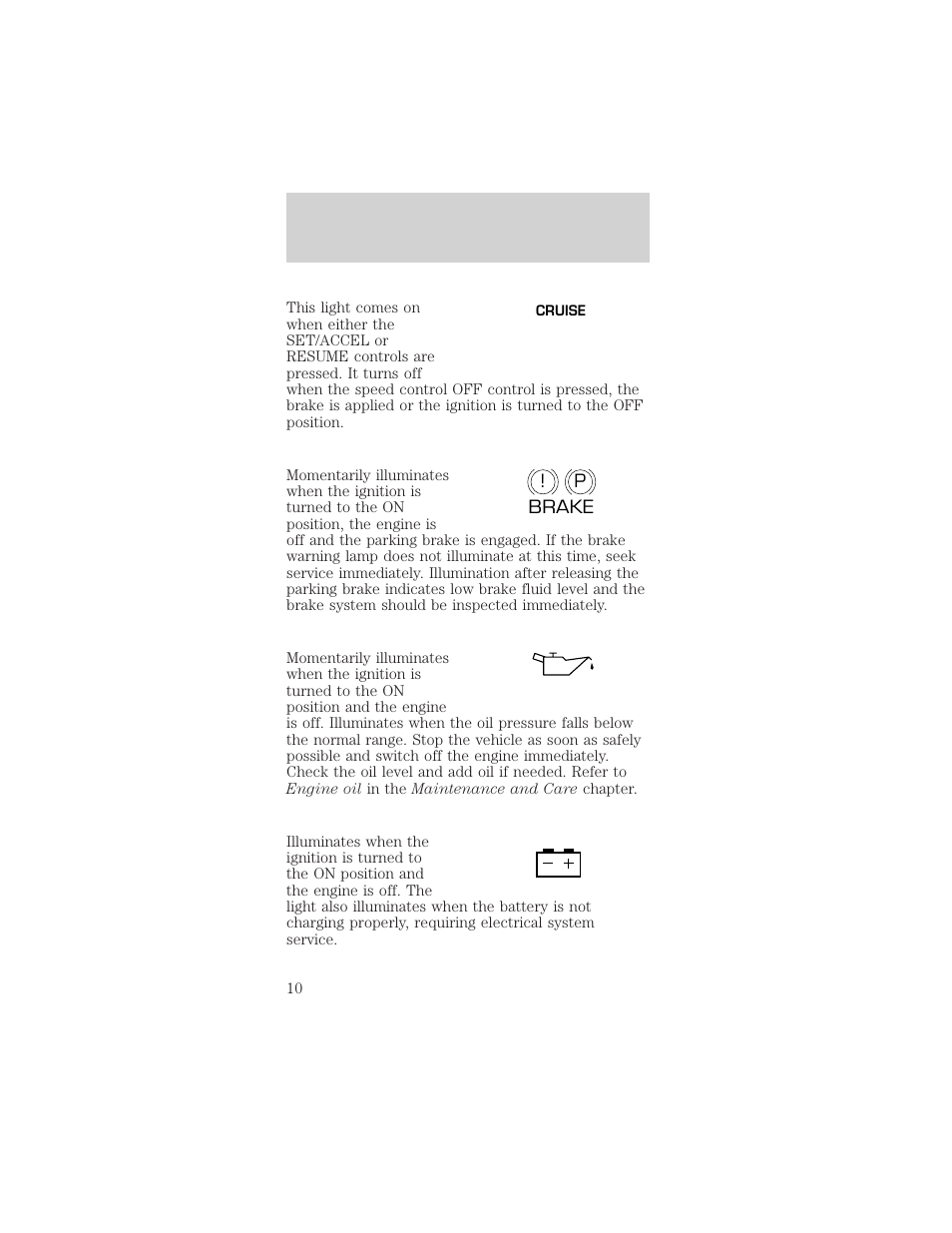 Instrumentation | FORD 1999 Taurus User Manual | Page 10 / 224