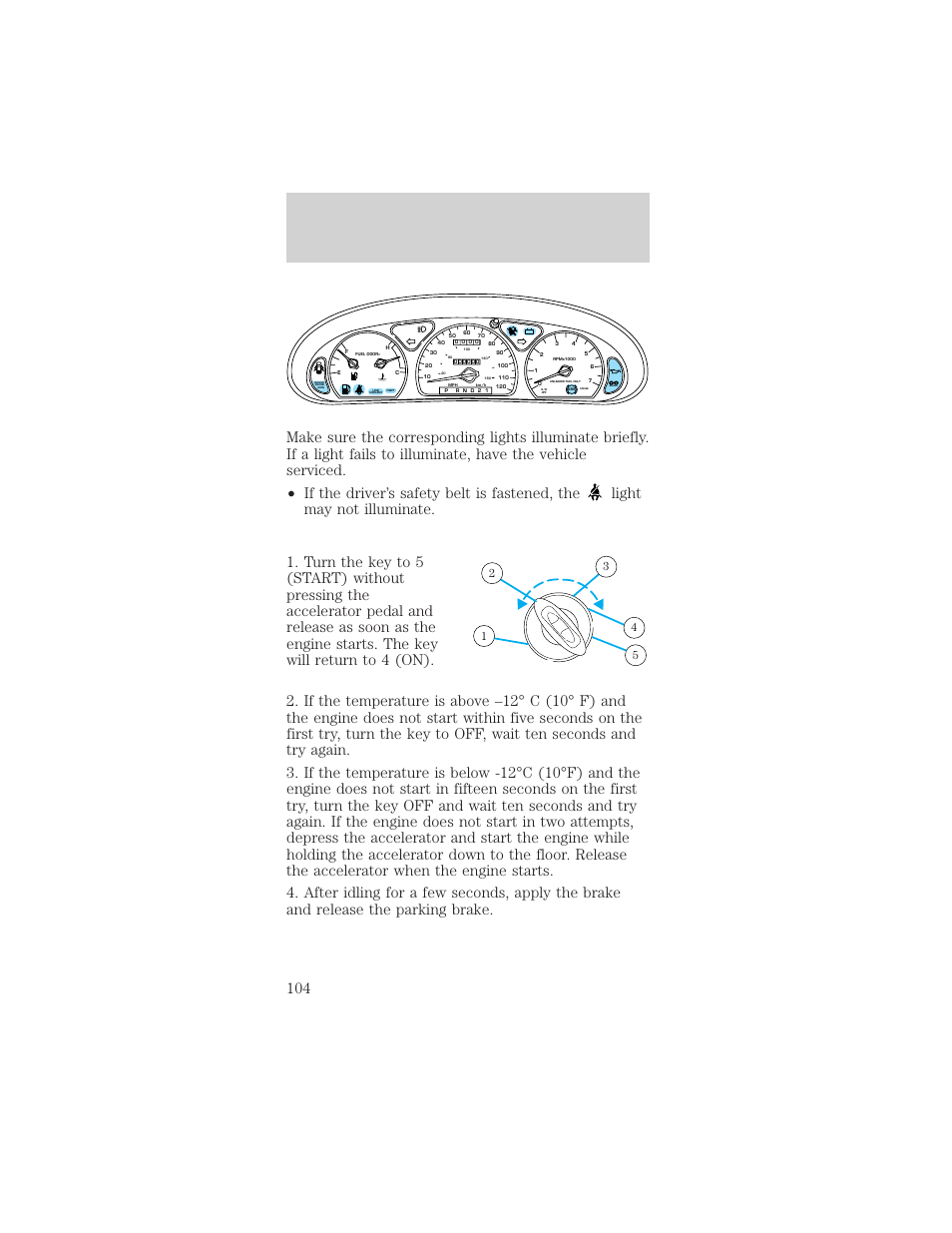 Starting | FORD 1999 Taurus User Manual | Page 104 / 224