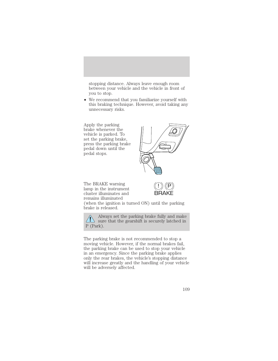 Driving | FORD 1999 Taurus User Manual | Page 109 / 224