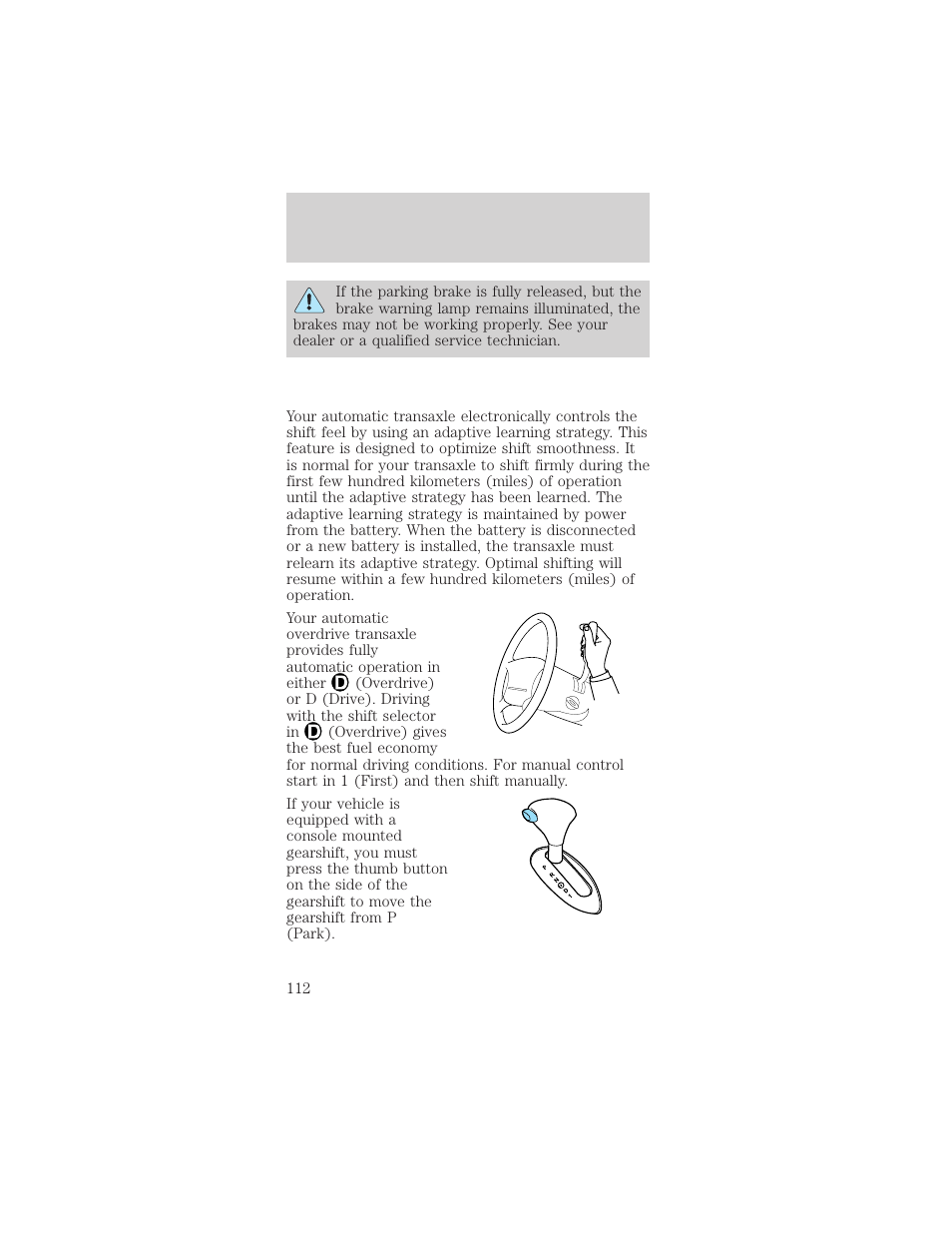 Driving | FORD 1999 Taurus User Manual | Page 112 / 224