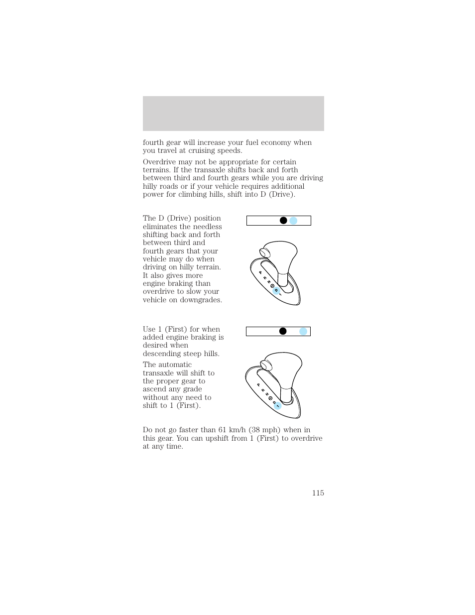 Driving | FORD 1999 Taurus User Manual | Page 115 / 224