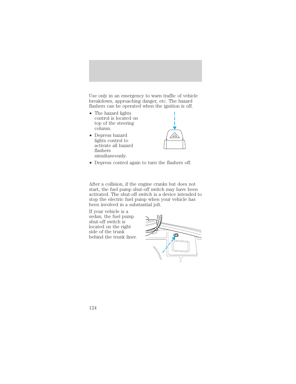Roadside emergencies | FORD 1999 Taurus User Manual | Page 124 / 224