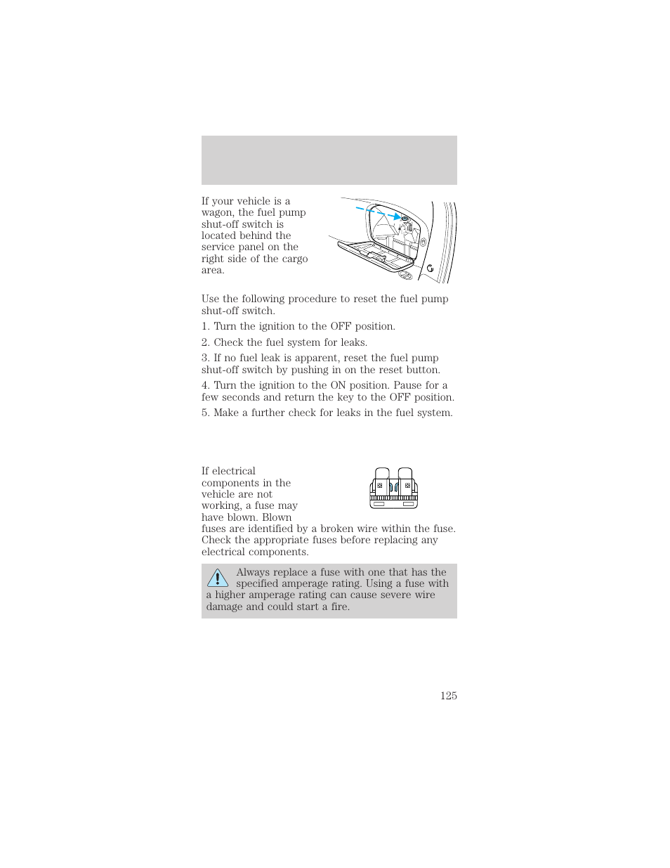 Roadside emergencies | FORD 1999 Taurus User Manual | Page 125 / 224