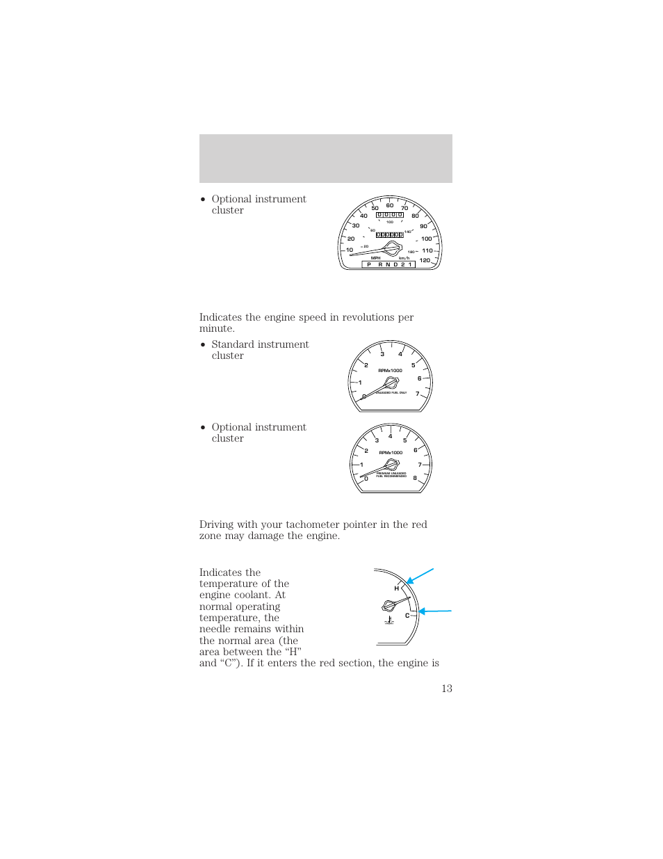 Instrumentation | FORD 1999 Taurus User Manual | Page 13 / 224