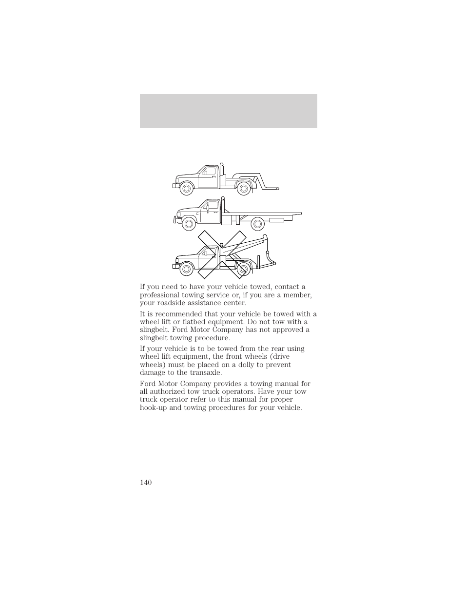 Roadside emergencies | FORD 1999 Taurus User Manual | Page 140 / 224