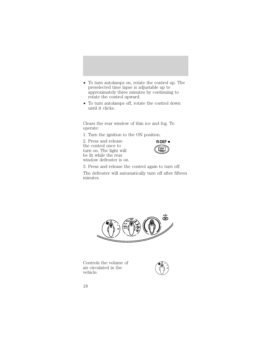 Controls and features | FORD 1999 Taurus User Manual | Page 18 / 224