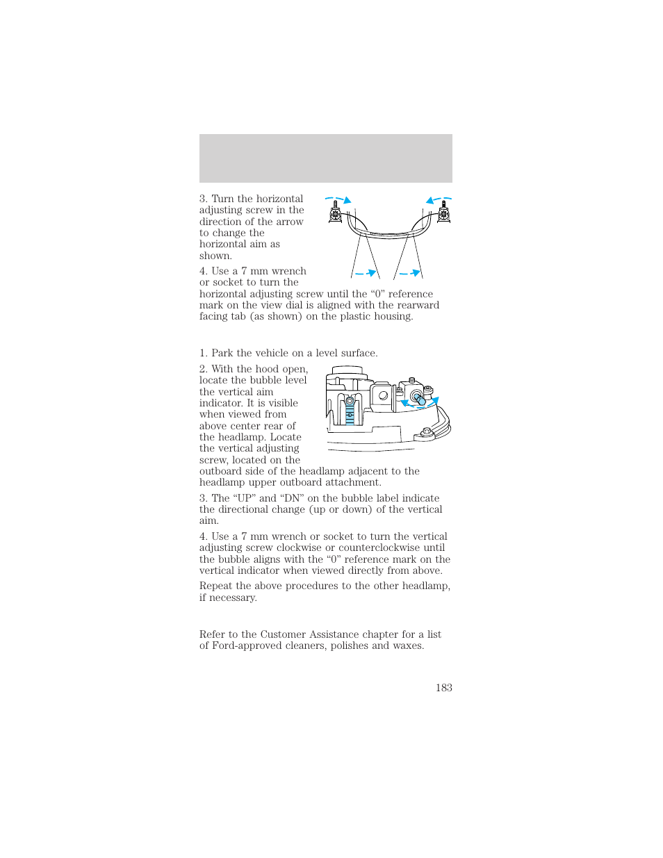 Maintenance and care | FORD 1999 Taurus User Manual | Page 183 / 224