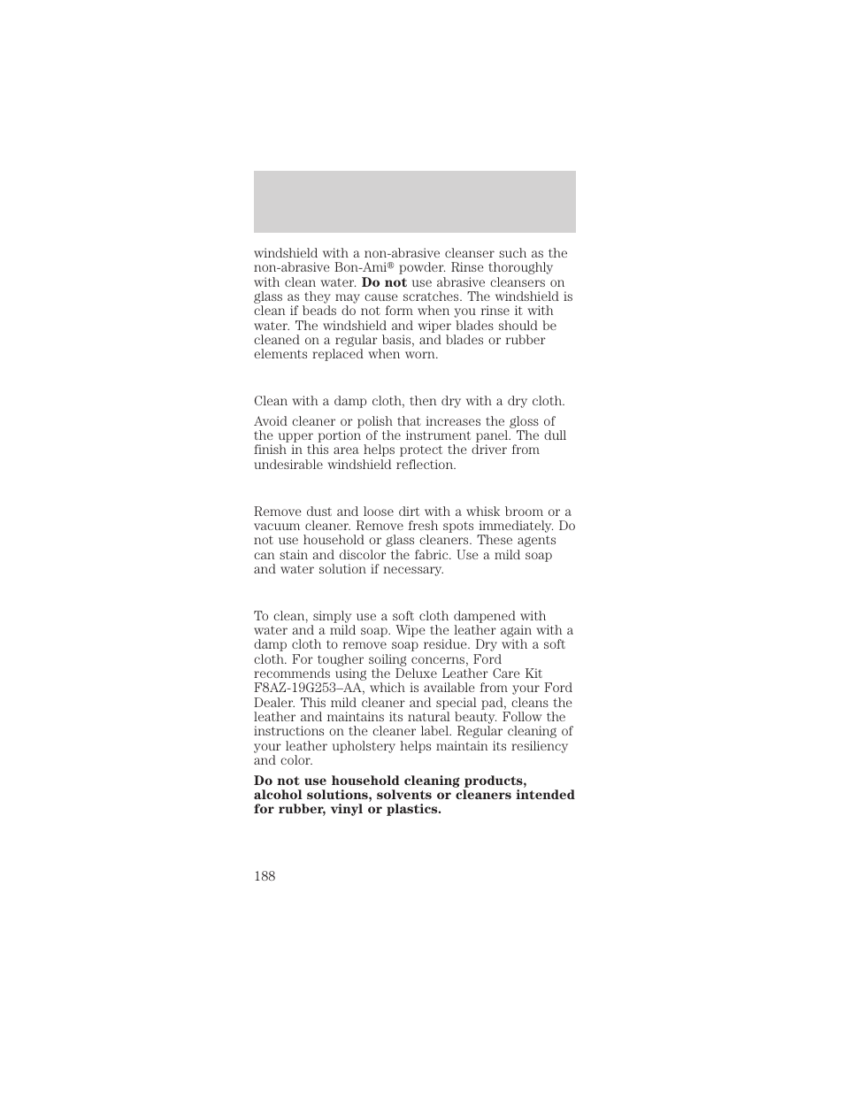 Maintenance and care | FORD 1999 Taurus User Manual | Page 188 / 224