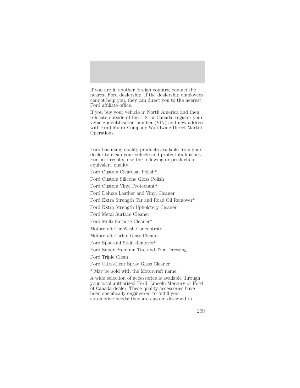 Customer assistance | FORD 1999 Taurus User Manual | Page 209 / 224