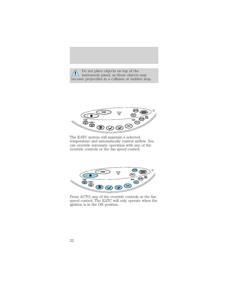 Controls and features | FORD 1999 Taurus User Manual | Page 22 / 224