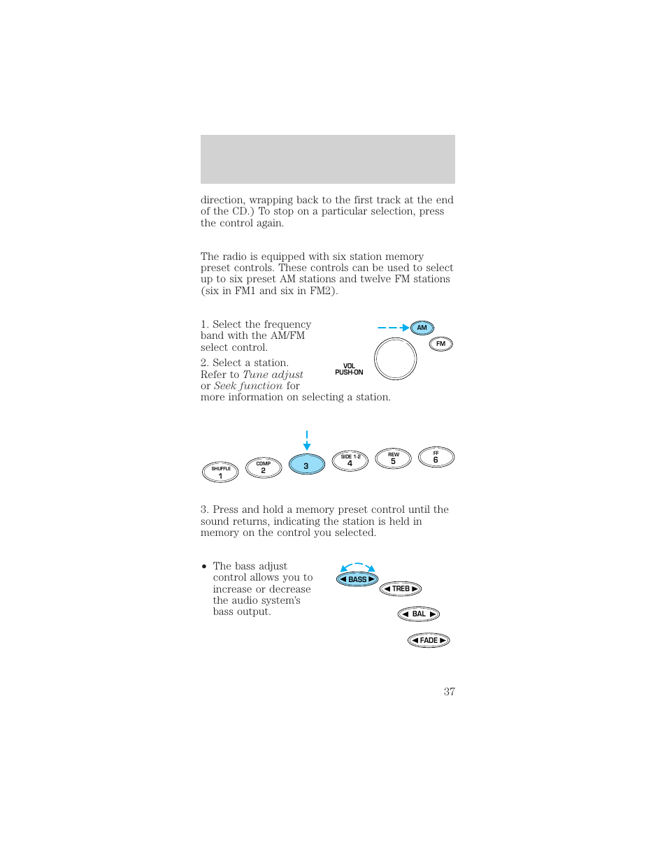 Controls and features | FORD 1999 Taurus User Manual | Page 37 / 224