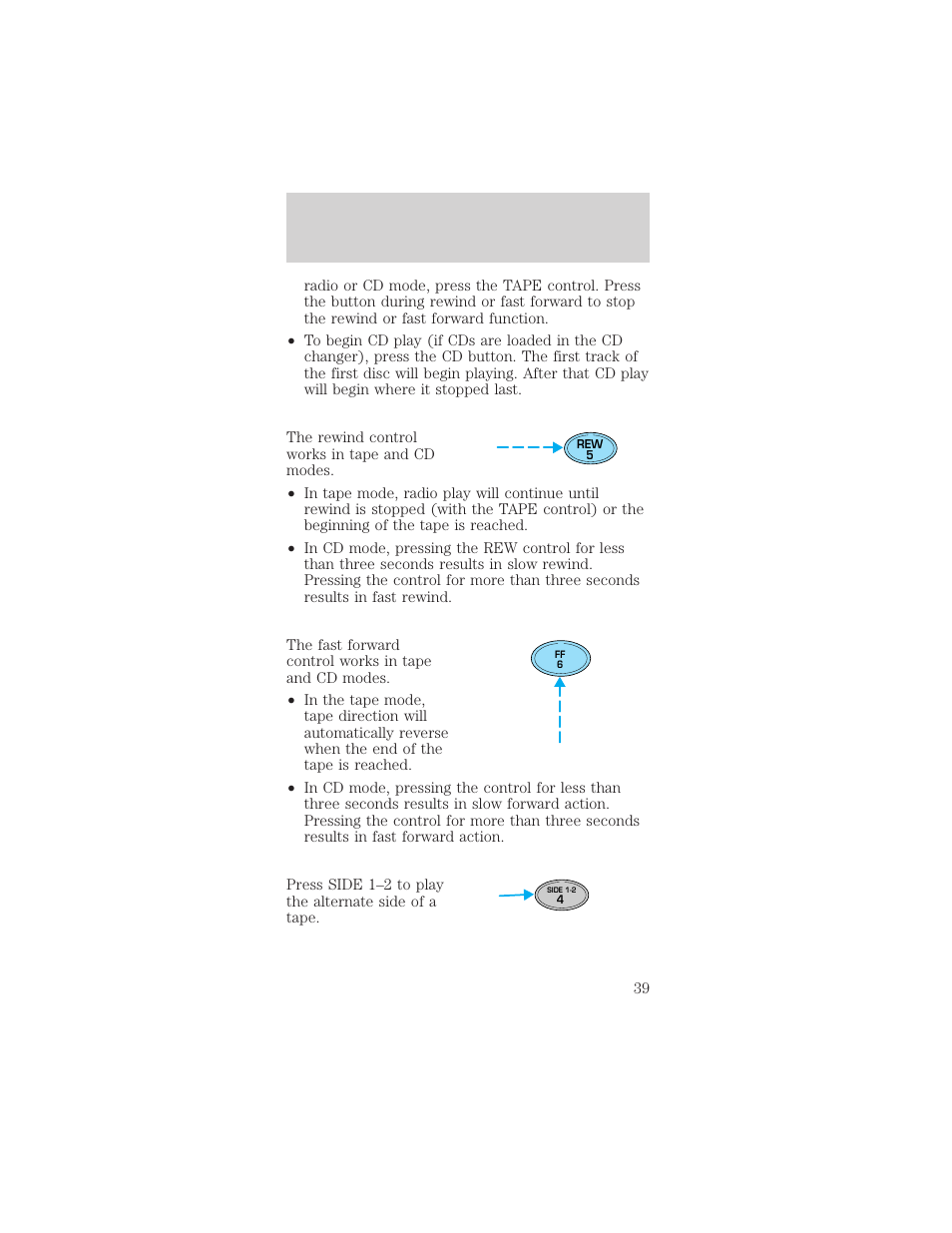 Controls and features | FORD 1999 Taurus User Manual | Page 39 / 224
