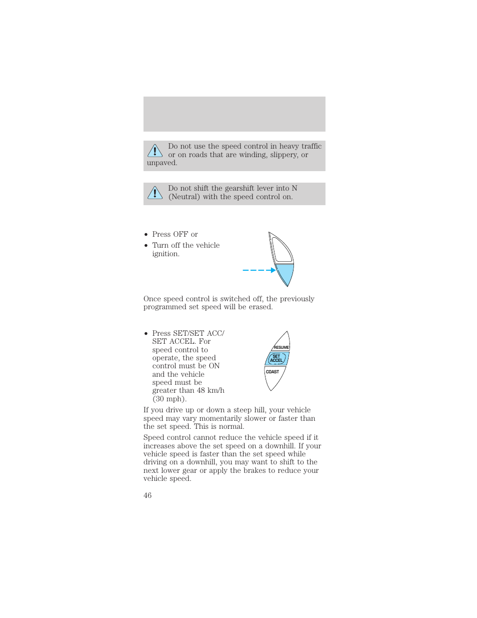 Controls and features | FORD 1999 Taurus User Manual | Page 46 / 224