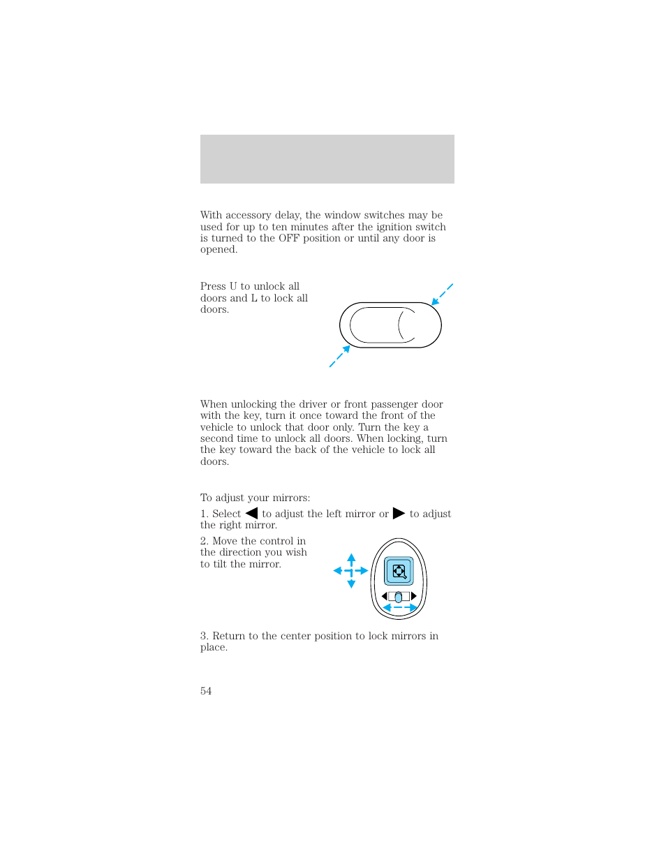 Controls and features | FORD 1999 Taurus User Manual | Page 54 / 224