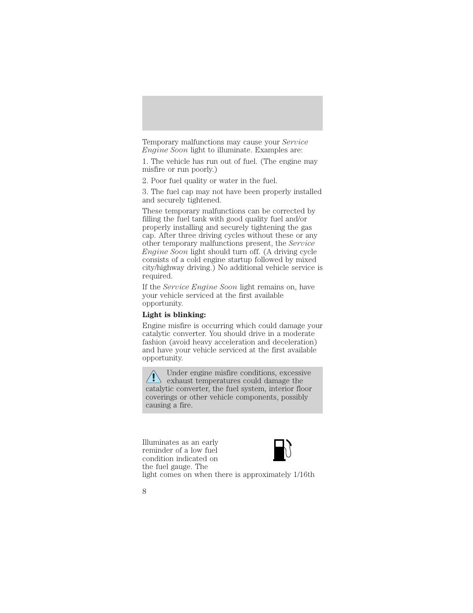 Instrumentation | FORD 1999 Taurus User Manual | Page 8 / 224