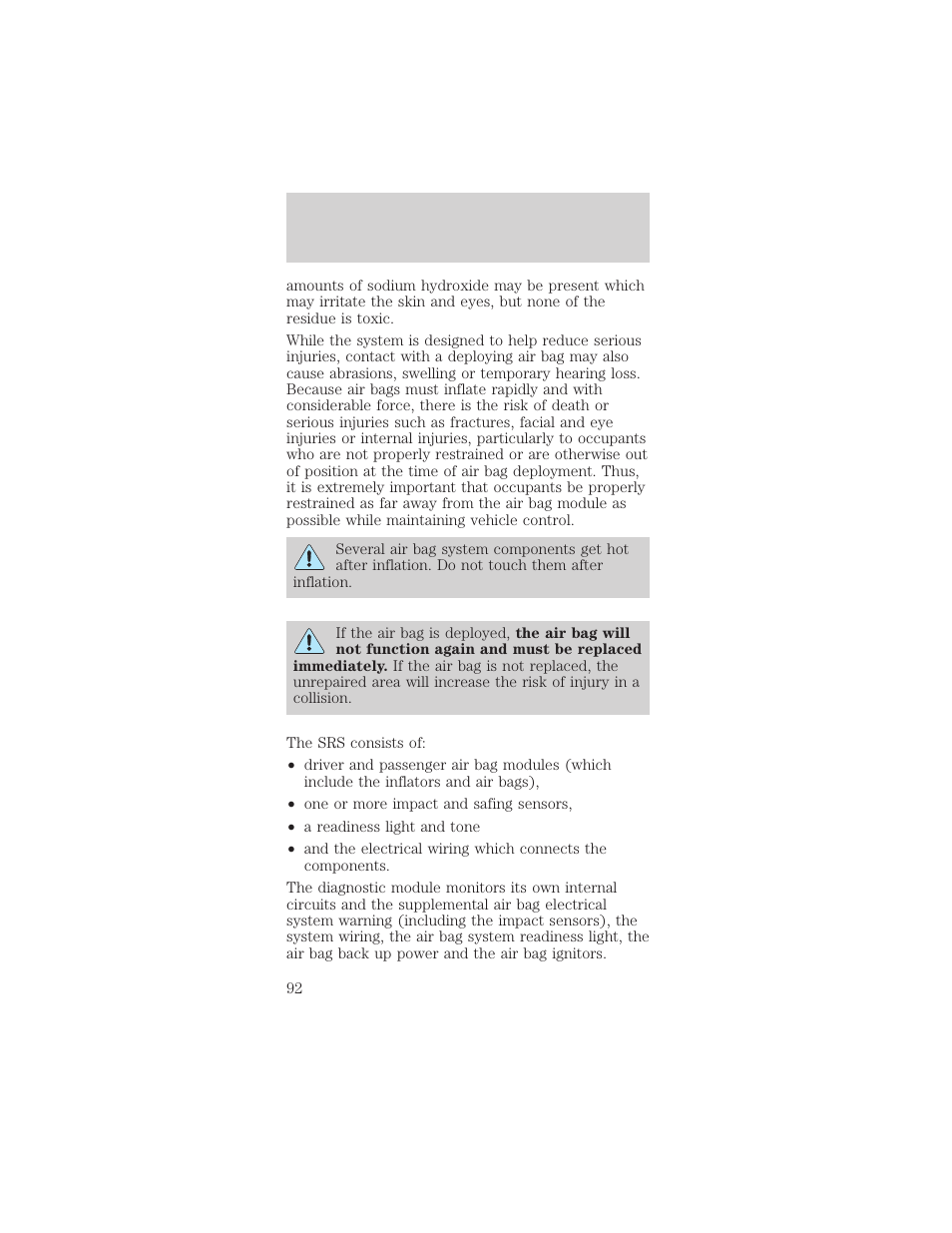 Seating and safety restraints | FORD 1999 Taurus User Manual | Page 92 / 224