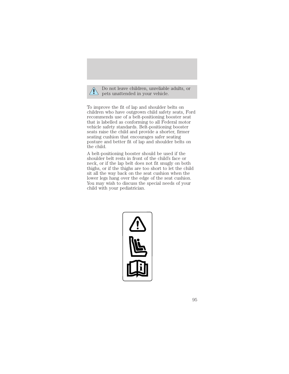 Seating and safety restraints | FORD 1999 Taurus User Manual | Page 95 / 224