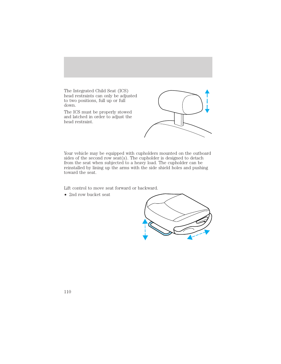 Seating and safety restraints | FORD 1999 Windstar User Manual | Page 110 / 248