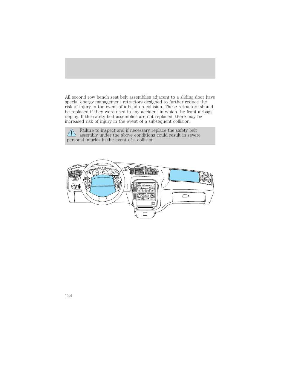Seating and safety restraints | FORD 1999 Windstar User Manual | Page 124 / 248