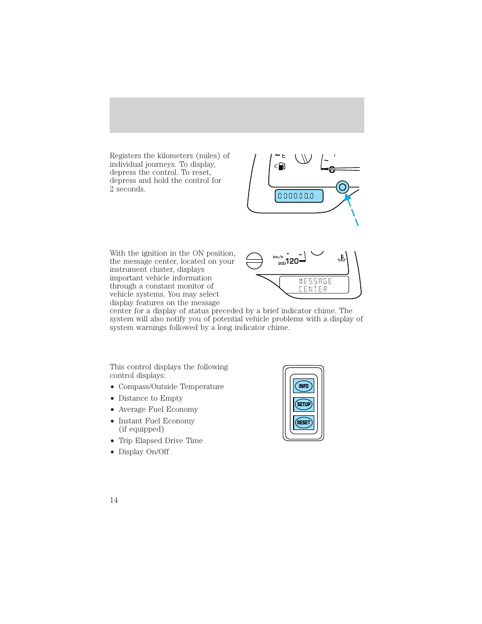 Instrumentation | FORD 1999 Windstar User Manual | Page 14 / 248