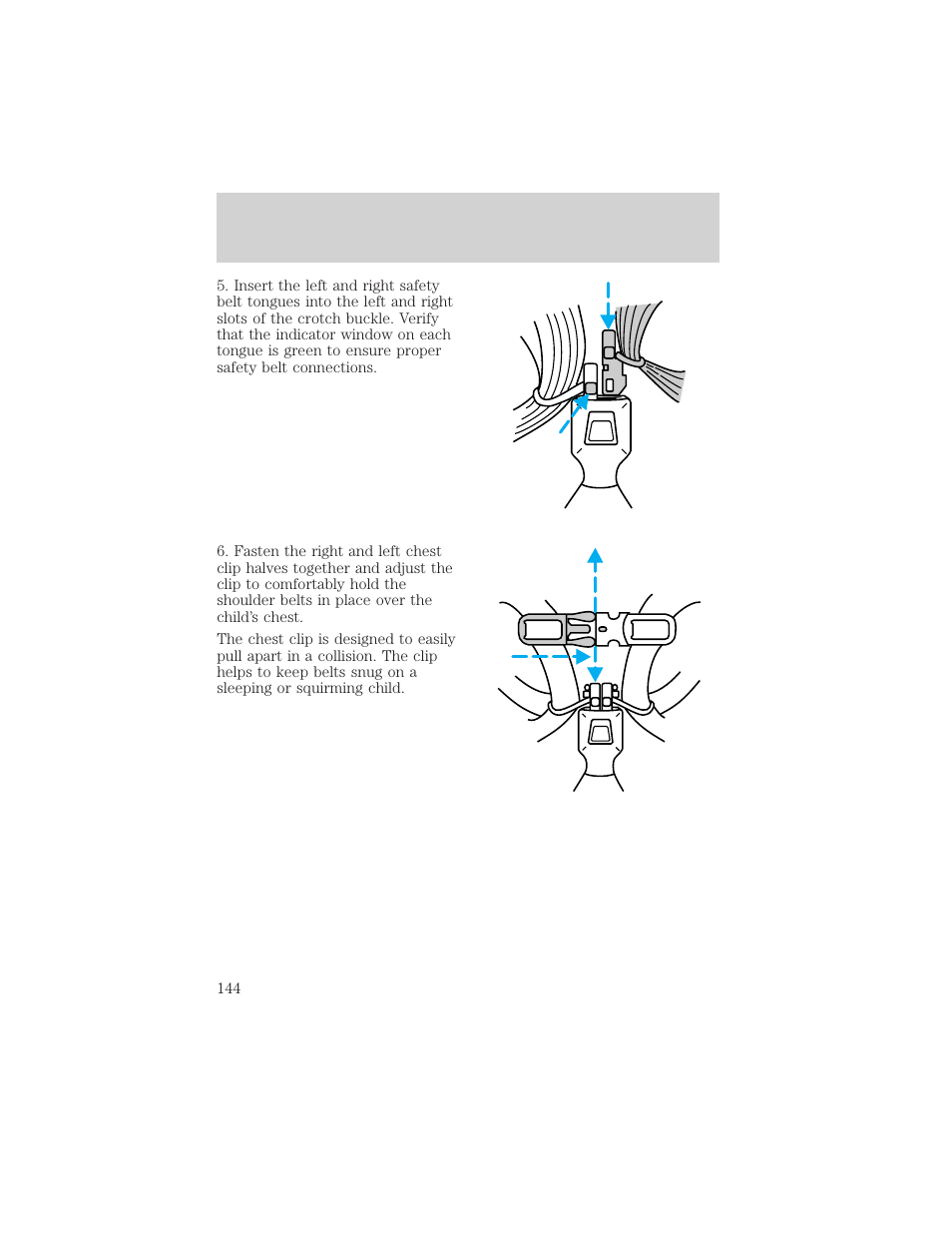 Seating and safety restraints | FORD 1999 Windstar User Manual | Page 144 / 248