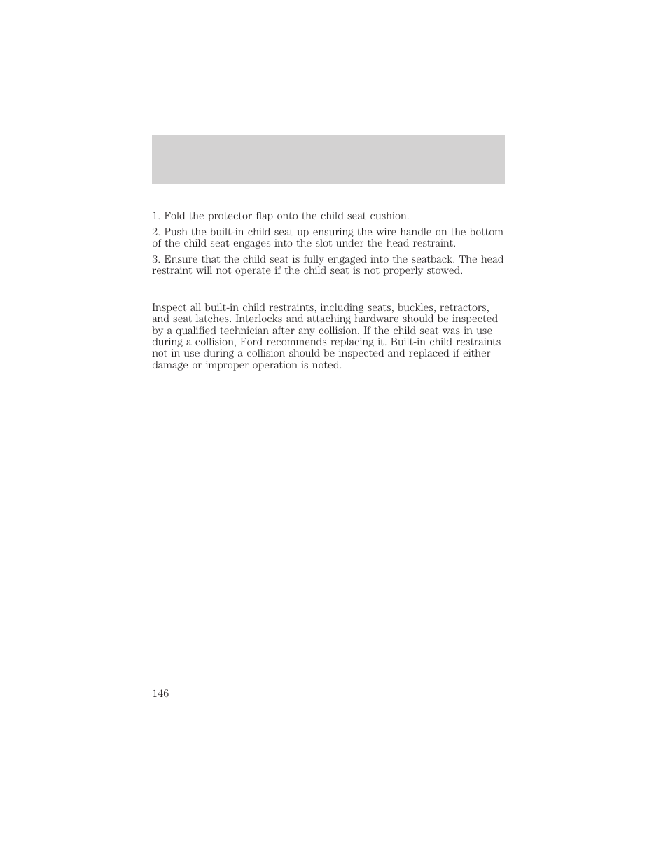 Seating and safety restraints | FORD 1999 Windstar User Manual | Page 146 / 248