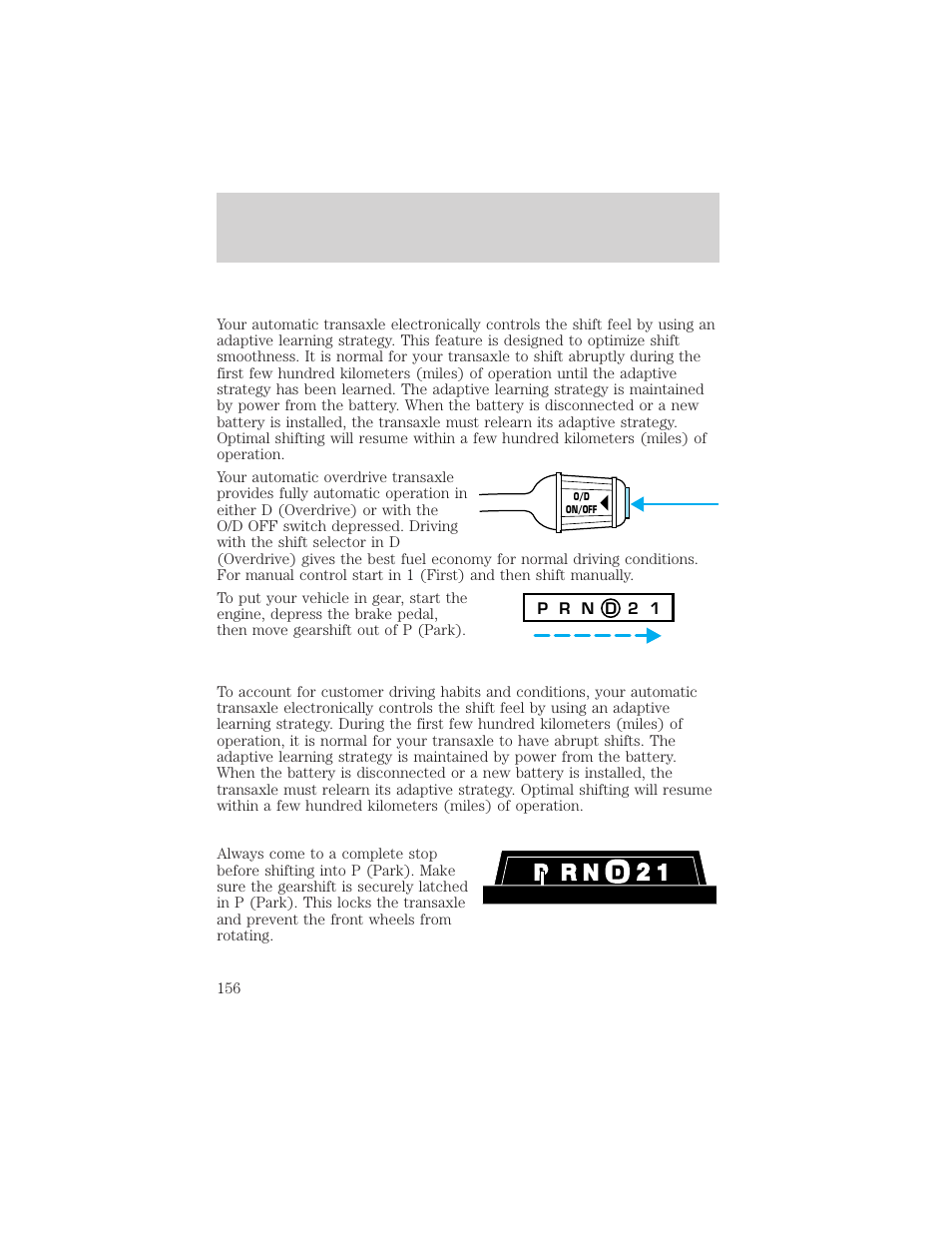 Driving | FORD 1999 Windstar User Manual | Page 156 / 248