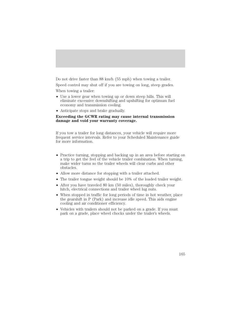 Driving | FORD 1999 Windstar User Manual | Page 165 / 248