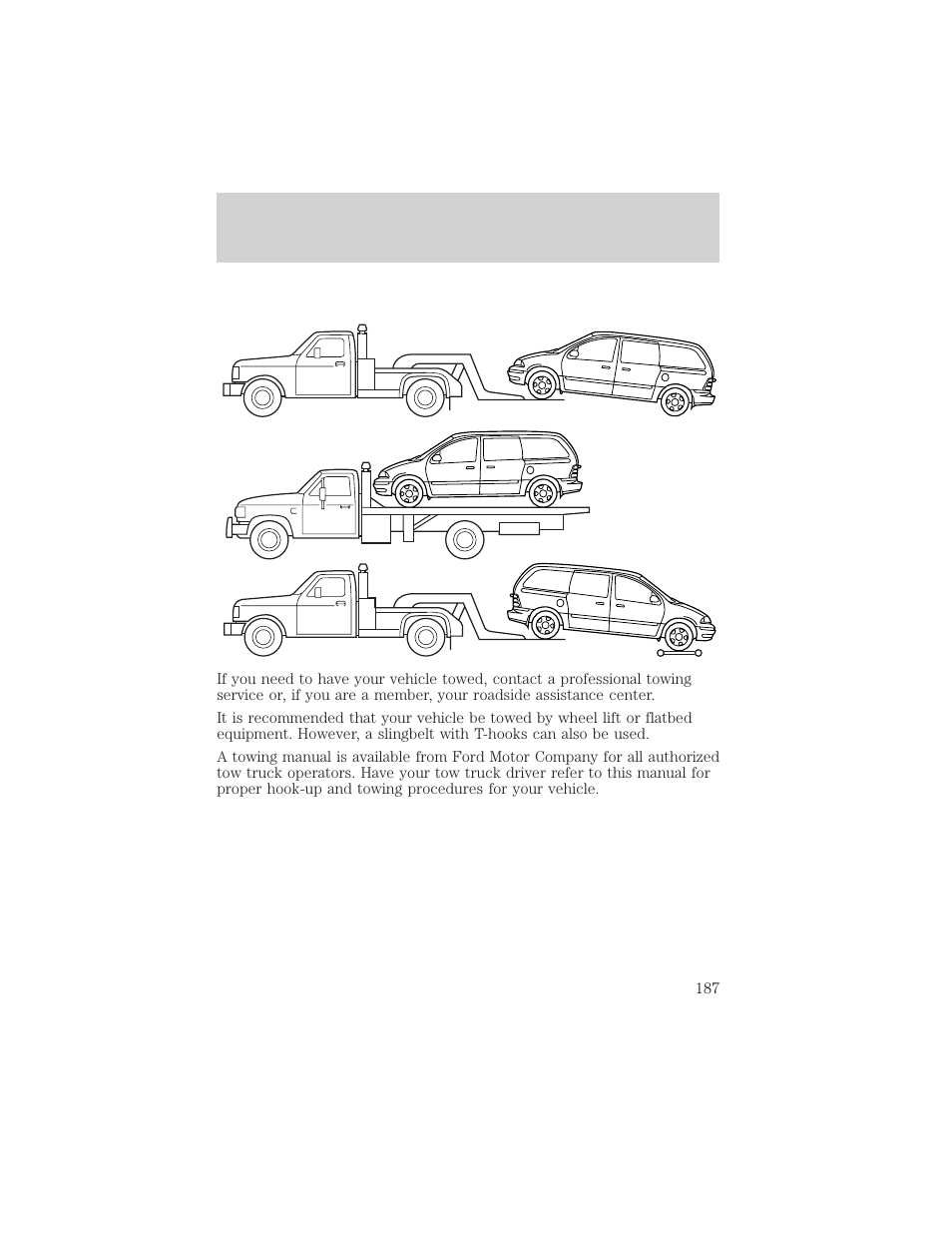 Roadside emergencies | FORD 1999 Windstar User Manual | Page 187 / 248