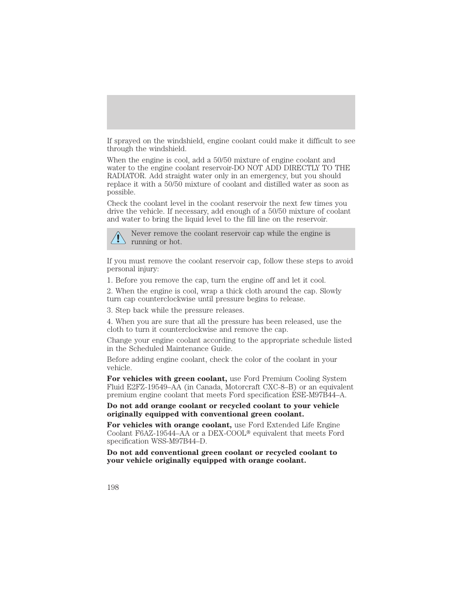 Maintenance and care | FORD 1999 Windstar User Manual | Page 198 / 248
