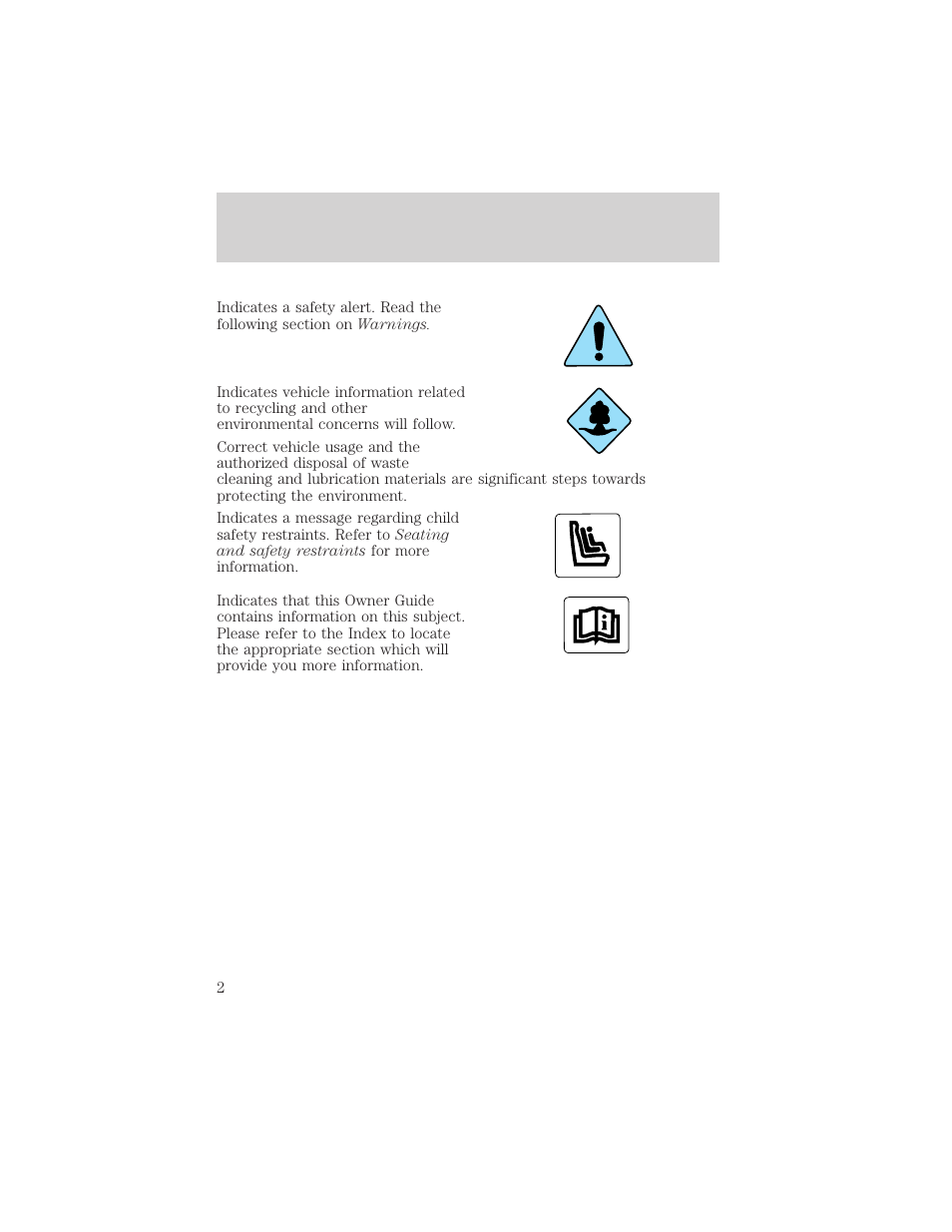 Introduction | FORD 1999 Windstar User Manual | Page 2 / 248