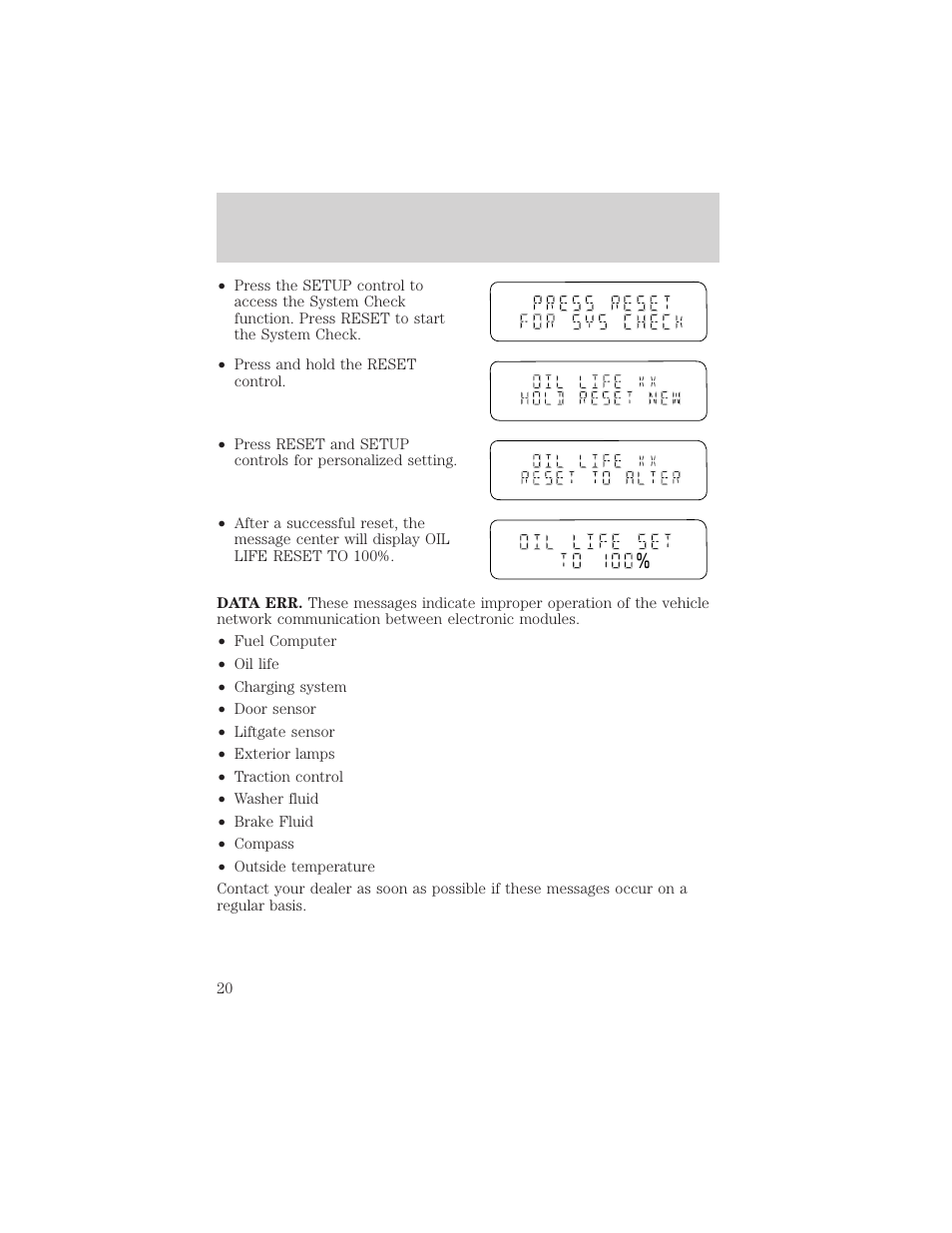 Instrumentation | FORD 1999 Windstar User Manual | Page 20 / 248